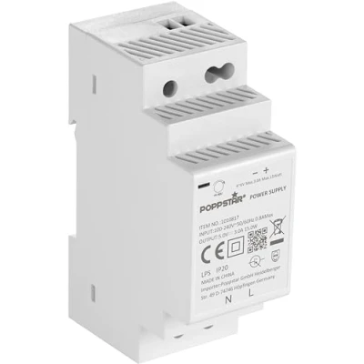Afbeelding van Poppstar 5 V transformator DIN rail output DC 3 A max. 15 W (ingang 100 240 AC 50/60 Hz) adapter