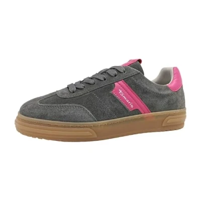 Afbeelding van Tamaris Lage sneakers voor dames, uitneembare binnenzool, comfortabele voering, Antraciet, 38 EU