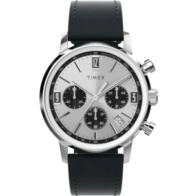 Afbeelding van Timex Marlin Chrono TW2W10300 Horloge Leer Zwart Ø 40 mm