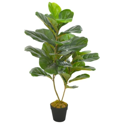 Afbeelding van Kunstplant met pot vioolbladplant 90 cm groen