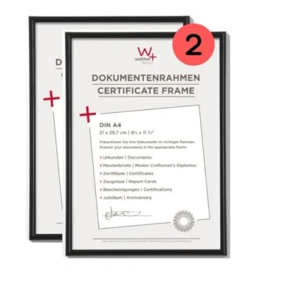 Image de walther design cadre photo noir 21 x 29,7 cm (DIN A4) pack de 2, Galeria plastique KB130HD