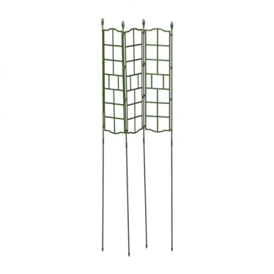 Afbeelding van Relaxdays plantenklimrek set van 3 groene plantensteun kunststof 124 cm buiten