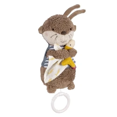 Image de Fehn Mini boîte à musique loutre Doudou &amp; Aide au sommeil : remonter avec mélodie douce « Berceuse de Brahms » apaise en toute situation pour bébés et tout petits dès la