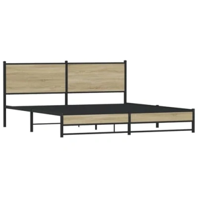 Afbeelding van vidaXL Bedframe zonder matras metaal sonoma eikenkleurig 160x200 cm