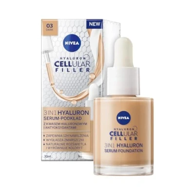 Afbeelding van Nivea Cellular Filler 3IN1 Hyaluron Serum Foundation Foundation, Maat: 30 ml, Dark