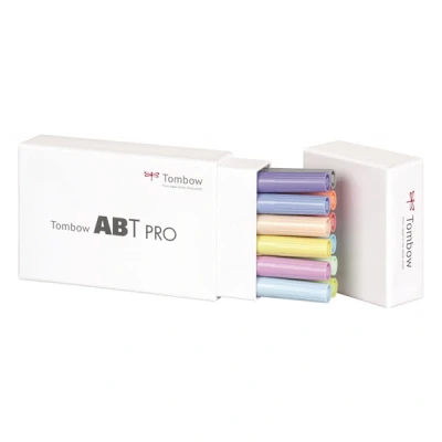 Image de Tombow jeu marqueur ABT à base d&#039;alcool couleurs pastel (12 pièces)
