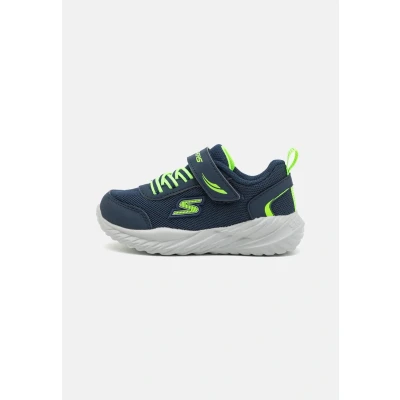 Afbeelding van Skechers GORE Strap Molded LOGO Sneakers laag voor kinderen, Maat: 21, Navy/lime Imitatieleer/ textiel