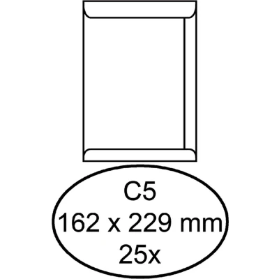 Afbeelding van Envelop Hermes akte C5 162x229mm zelfklevend wit 25stuks