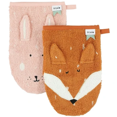 Afbeelding van Trixie washandjes mrs. rabbit en mr. fox