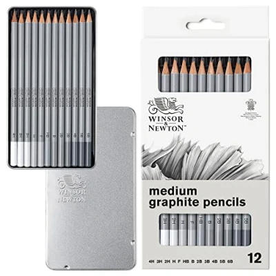 Image de Winsor &amp; Newton Studio Collection Crayons Graphite Moyens X12