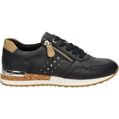Afbeelding van Remonte Sneakers laag, Dames, Maat: 39, Blauw Imitatieleer/ textiel