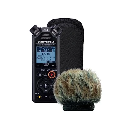 Afbeelding van OM SYSTEM Ls P5 Windbescherming/Outdoor Kit audio recorder met hoge resolutie + windbescherming, draagtas, micro USB kabel, oplaadbare batterijen inbegrepen