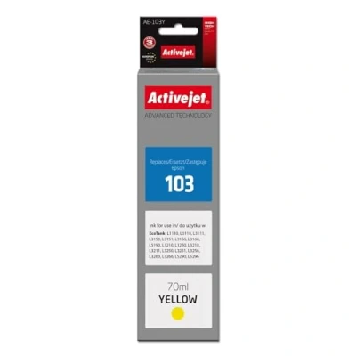 Afbeelding van Activejet AE 103Y inkt (vervanging Epson 103 C13T00S44A; Supreme; 70 ml; geel)