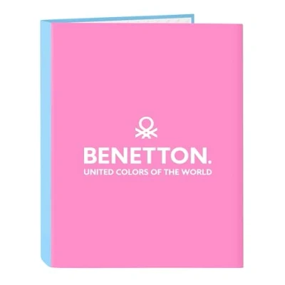 Afbeelding van Ringmap Benetton Spring Roze Hemelsblauw A4 26.5 x 33 4 cm