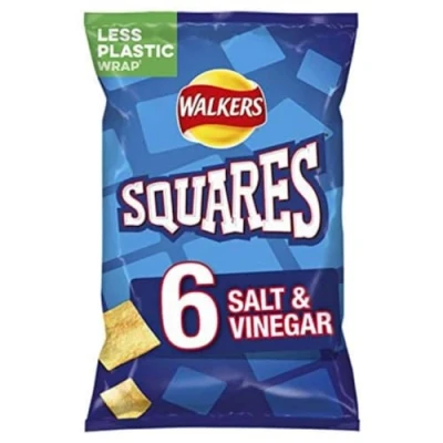 Afbeelding van Walkers Squares 6 x 22 g Zout Azijn Snacks