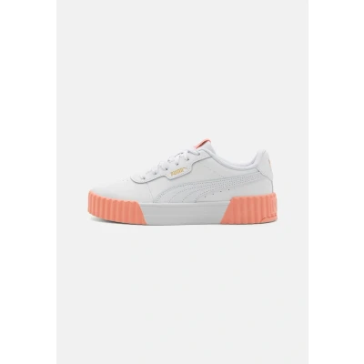 Afbeelding van Puma Carina 3.0 Sneakers laag, Dames, Maat: 40.5, White/pink fruit/gold Leer/ synthetisch