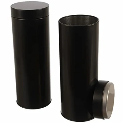 Afbeelding van Dosenritter 2 ronde koffieblikjes / luchtdichte metalen voorraaddozen voor elk 200 g, Earl Grey, ca. 20 koffiepads x 7 cm (H Ø) Ook ideaal als lunchbox
