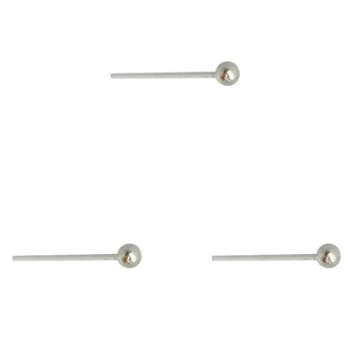 Afbeelding van DENI 3 zilveren rechte neus oorbellen met kleine bal diameter 1,5 mm en dunne stok een dikte van 0,6 mm, zilver, Zilver