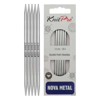 Afbeelding van KnitPro Nova dubbele puntige naalden uiteinden breinaalden 12,5 cm x 3,5 mm, set van 5
