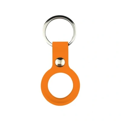 Afbeelding van AirTag case liquid series siliconen hoesje met ring oranje