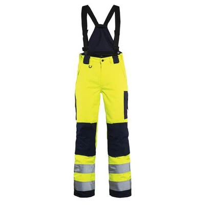Image de Pantalon hiverà bretelles haute visibilité femme jaune/marine