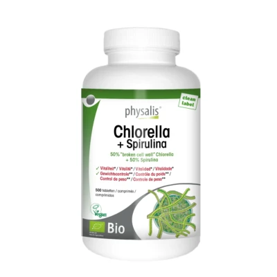 Afbeelding van Physalis Chlorella + Spirulina Tabletten 500TB