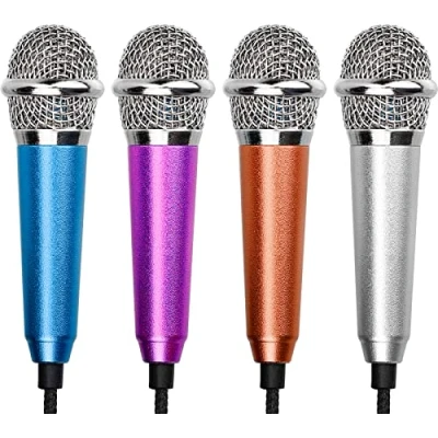 Afbeelding van mini microfoon, karaoke, mobiele telefoon, spraakinstrument, microfoon voor computers, laptops, tablets, smartphones (4 kleuren)