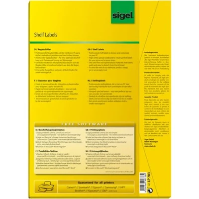 Image de sigel Etiquettes pour étagère, 105 x 38 mm, blanc, 30f
