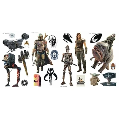 Image de RoomMates décoration murale Le Mandalorian marron/vert 20 pièces