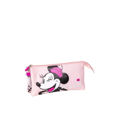 Afbeelding van Pennenetui met 3 vakken Minnie Mouse 22,5 x 2 11,5 cm Roze
