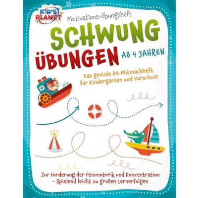 Afbeelding van Motivations Übungsheft! Schwungübungen ab 4 Jahren: Das geniale A4 Mitmachheft für Kindergarten und Vorschule zur Förderung der Feinmotorik Konzentration Spielend leicht zu großen Lernerfolgen