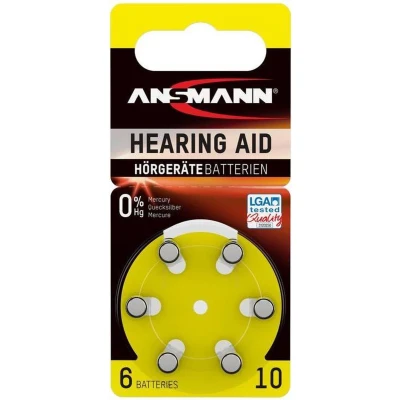 Afbeelding van Ansmann 6er Blister AZA312 (PR41) Zinc Air Hörgerätbattery