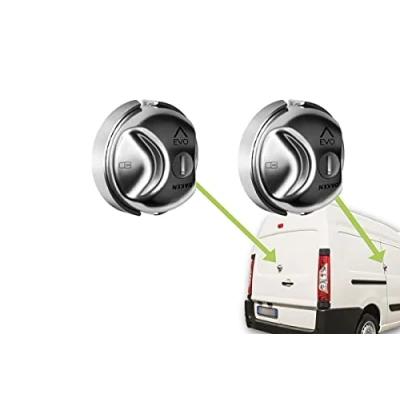 Afbeelding van DAKEN Saturn Evo Set van 2 roestvrijstalen veiligheidssloten voor achter en zijdeuren