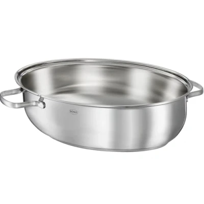 Afbeelding van Rösle Keuken Elegance Non Stick Braadpan Ovaal RVS 41x28.5x18 cm Zilver