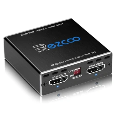 Afbeelding van HDMI Splitter 1x2 Mini 4K 60Hz 4:4:4 HDR Dolby Vision Speel Atmos+Dolby in Sync, Scaler 1080P, Firmware Upgrade HDMI2.0 1 2 out HDCP2.2,USB Power,EDID,Mini Case SP12H2