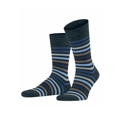 Afbeelding van Falke Tinted Stripe WARM Sokken, Heren, Maat: 39 42, Dark navy