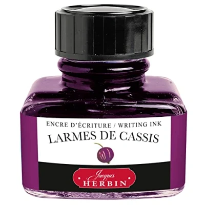 Image de Herbin Encre Traditionnelle à stylo en Flacon &quot;D&quot; 30ml Larmes de Cassis