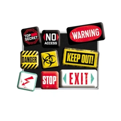 Afbeelding van NOSTALGIC ART MAGNEET SET WARNING
