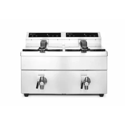 Afbeelding van Hendi Inductie friteuse Kitchen Line dubbel, RVS, 48,5(b)x58(d)x40,6(h)cm, 215029