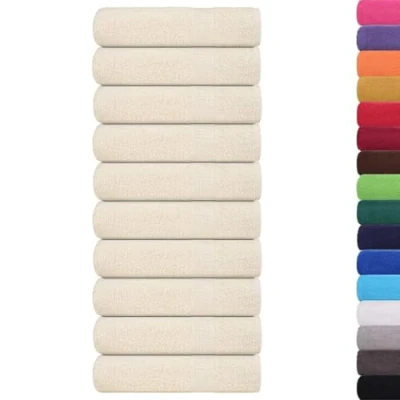 Afbeelding van vidaXL Handdoeken 10 st 50x100 cm 360 g/m² 100% katoen crèmekleurig