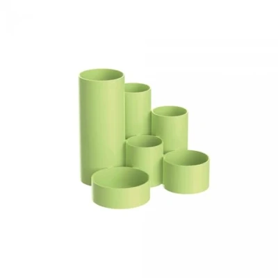 Afbeelding van MAUL pennenbak Tubo wit, 6 vaks Ø15x12.5cm lime groen pennenbakje