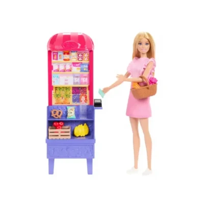 Afbeelding van Barbie en Teresa Recept voor Vriendschap Kruidenierskraam Barbiepop Speelset