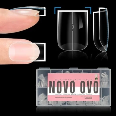 Afbeelding van NOVO OVO, Lot de 510 faux ongles carrés courts et épais à presser Court carré 15 tailles