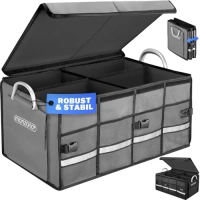 Afbeelding van Monzana Kofferbak Organizer 68L Waterdicht Opvouwbaar Grijs