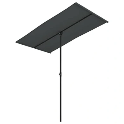 Afbeelding van vidaXL Outdoor parasol met mast van aluminium, 180 x 110 cm, antraciet