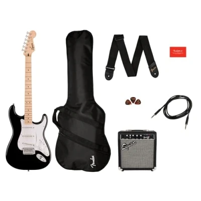 Afbeelding van Squier Sonic Series Stratocaster Pack MN Black Elektrische gitaar