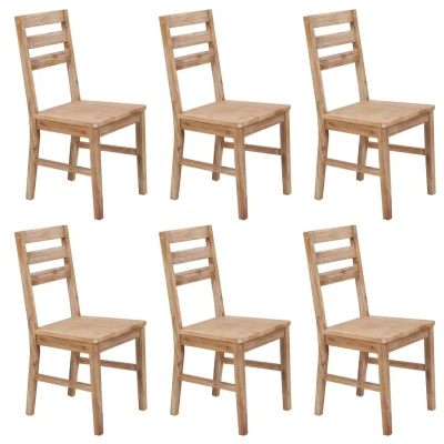 Afbeelding van Eetkamerstoelen 6 st massief acaciahout