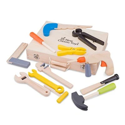 Afbeelding van New Classic Toys gereedschapskist educatief imitatiespel voor kinderen, 8281, meerkleurig, 12 stuks
