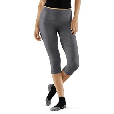 Afbeelding van FALKE dames 3/4 tights Wool Tech Light thermobroek grijs (grey heather)