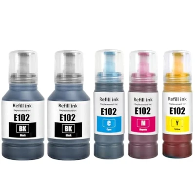 Afbeelding van SHUOLEI 102 Inkt Compatibel met Epson Inktfles Multipack voor ET 2700 2750 2751 2756 2850 2856 3700 3750 4750 4850 4856 T 15000 0 (5